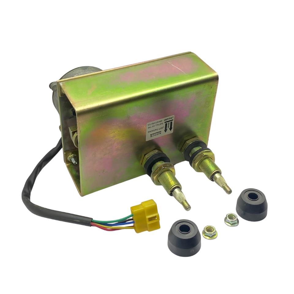 24V SİLECEK MOTORU MEKANİZMALI ÇİFT MİLLİ (M8/M8 CIVATA) (BÜYÜK TİP) (190*140 MM)