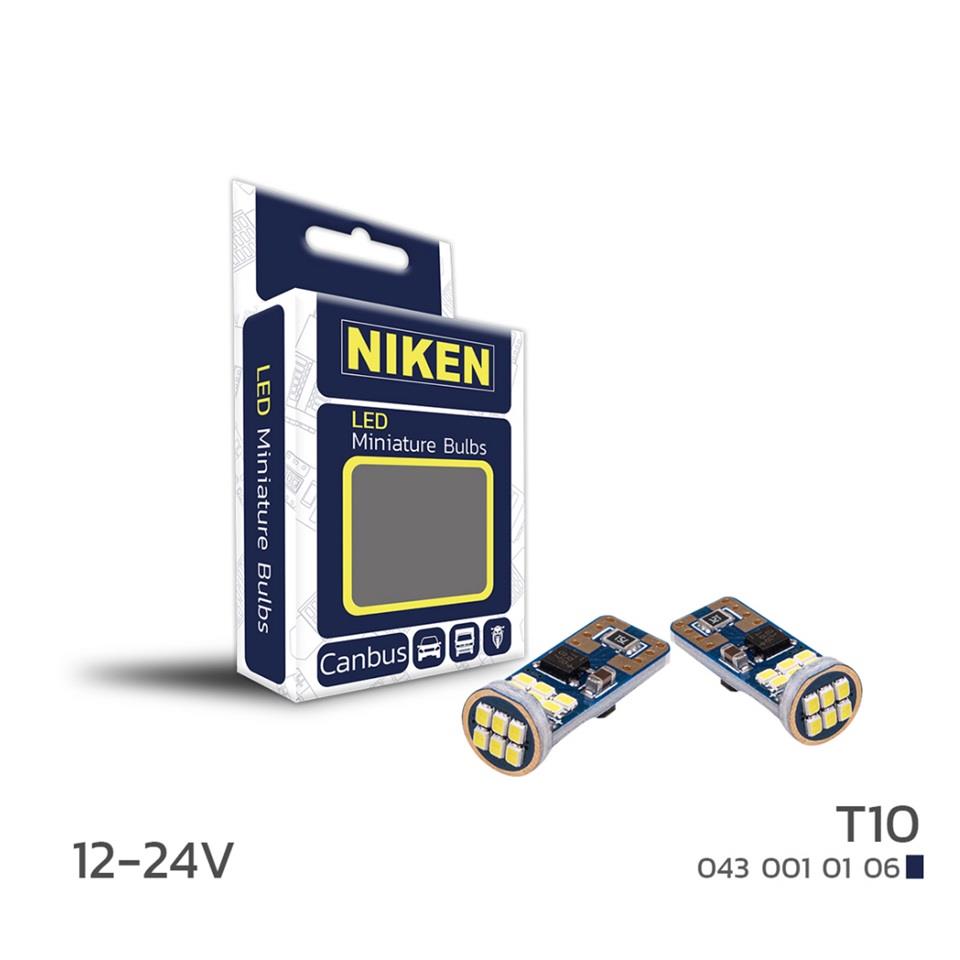 NIKEN 12V-24V DİPSİZ AMPUL T10 (18 LEDLİ) BEYAZ 6000K CANBUS (2 AD)
