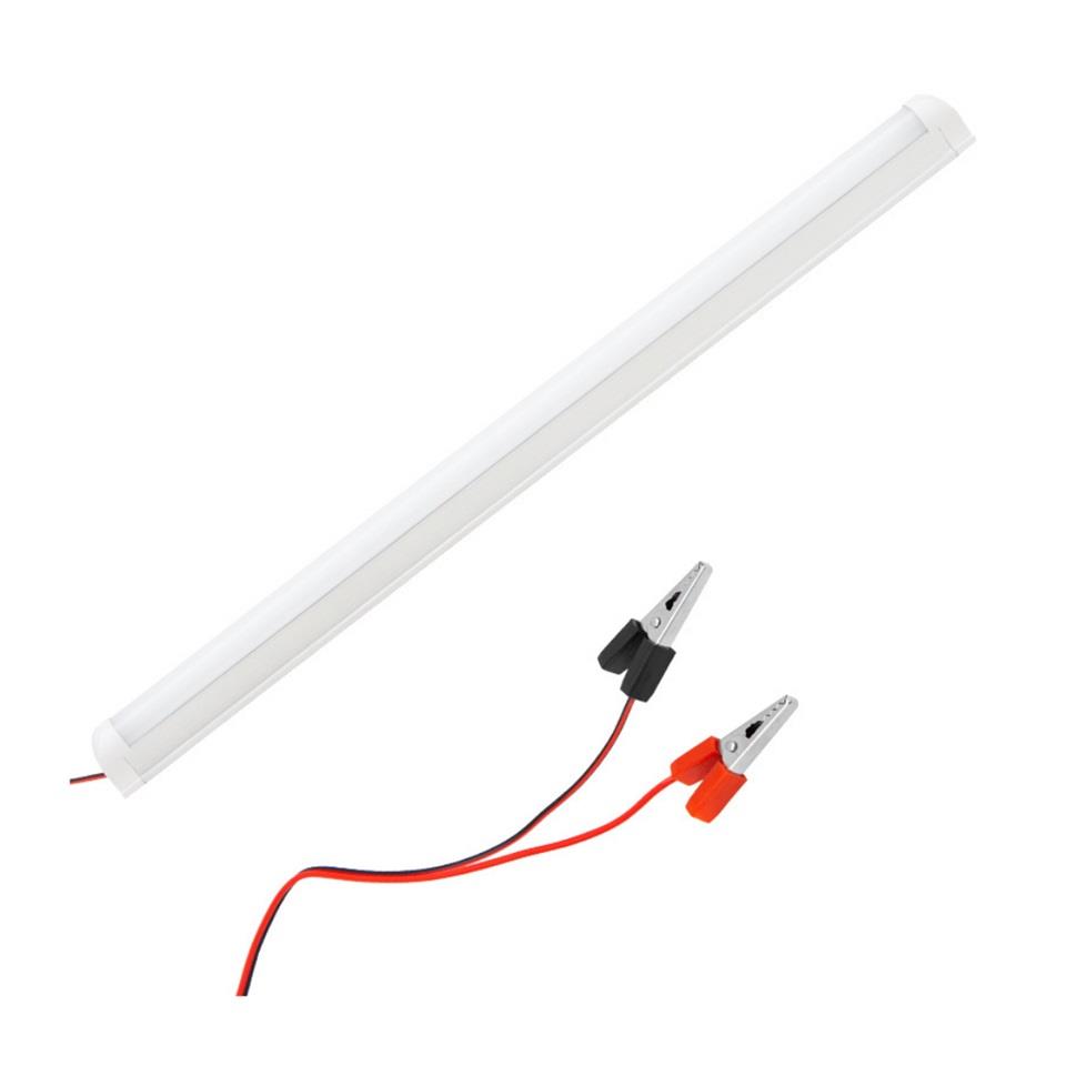 12V FLORESAN TAVAN LAMBASI LEDLİ 10W ANAHTARLI (MAŞALI) (BUZLU CAM) (60 CM) BEYAZ