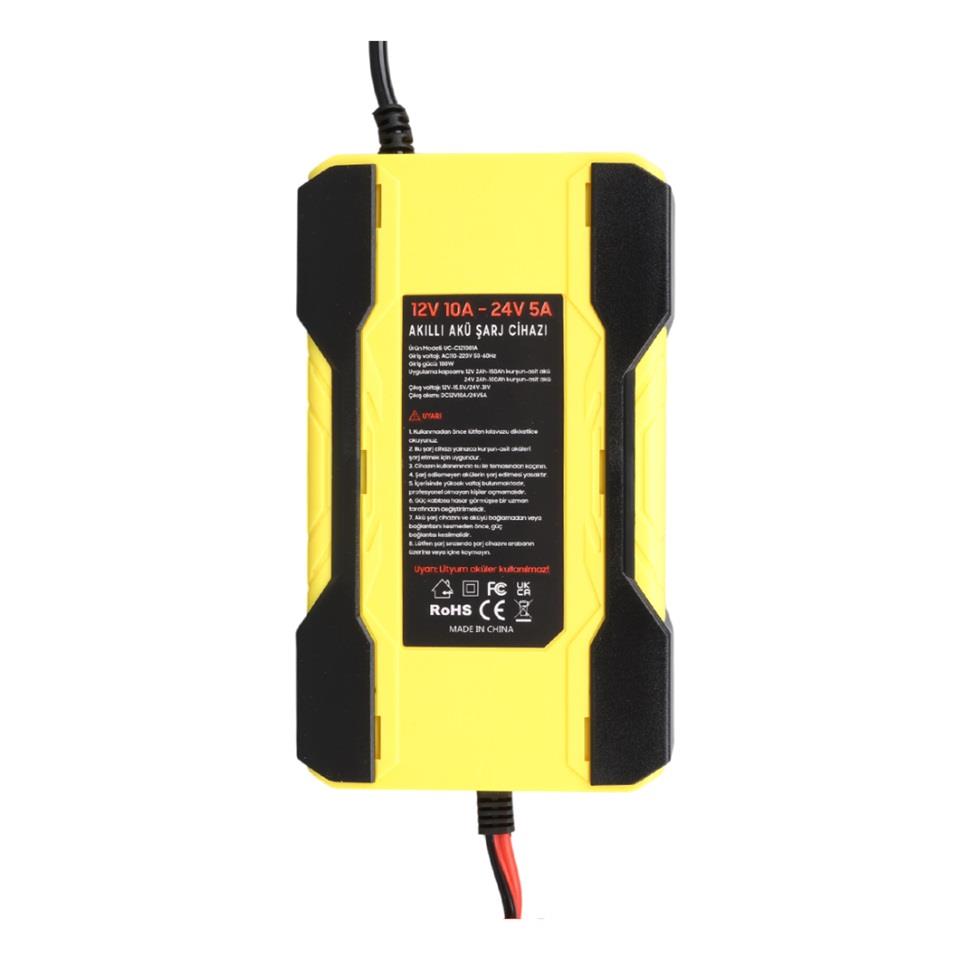 UCOMEN 12V-24V ŞARJ REDRESÖRÜ (AKILLI AKÜ ŞARJ CİHAZI) (OTOMATİK 10 A) 7 AŞAMALI ŞARJ (+AGM/JEL)