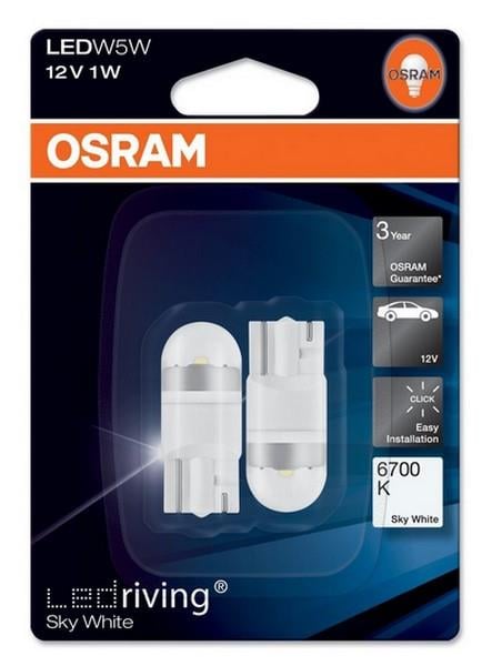 OSRAM 12V DİPSİZ AMPUL T10 TEK LEDLİ 6700K 1W (2 AD)