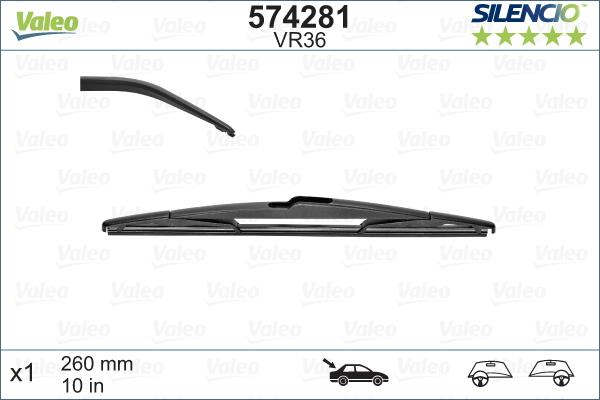 VALEO SİLECEK SÜPÜRGESİ 260 MM PLS ARKA CHEVROLET AVEO-DACIA DOKKER/SANDERO-RENAULT MEGANE II/SCENIC