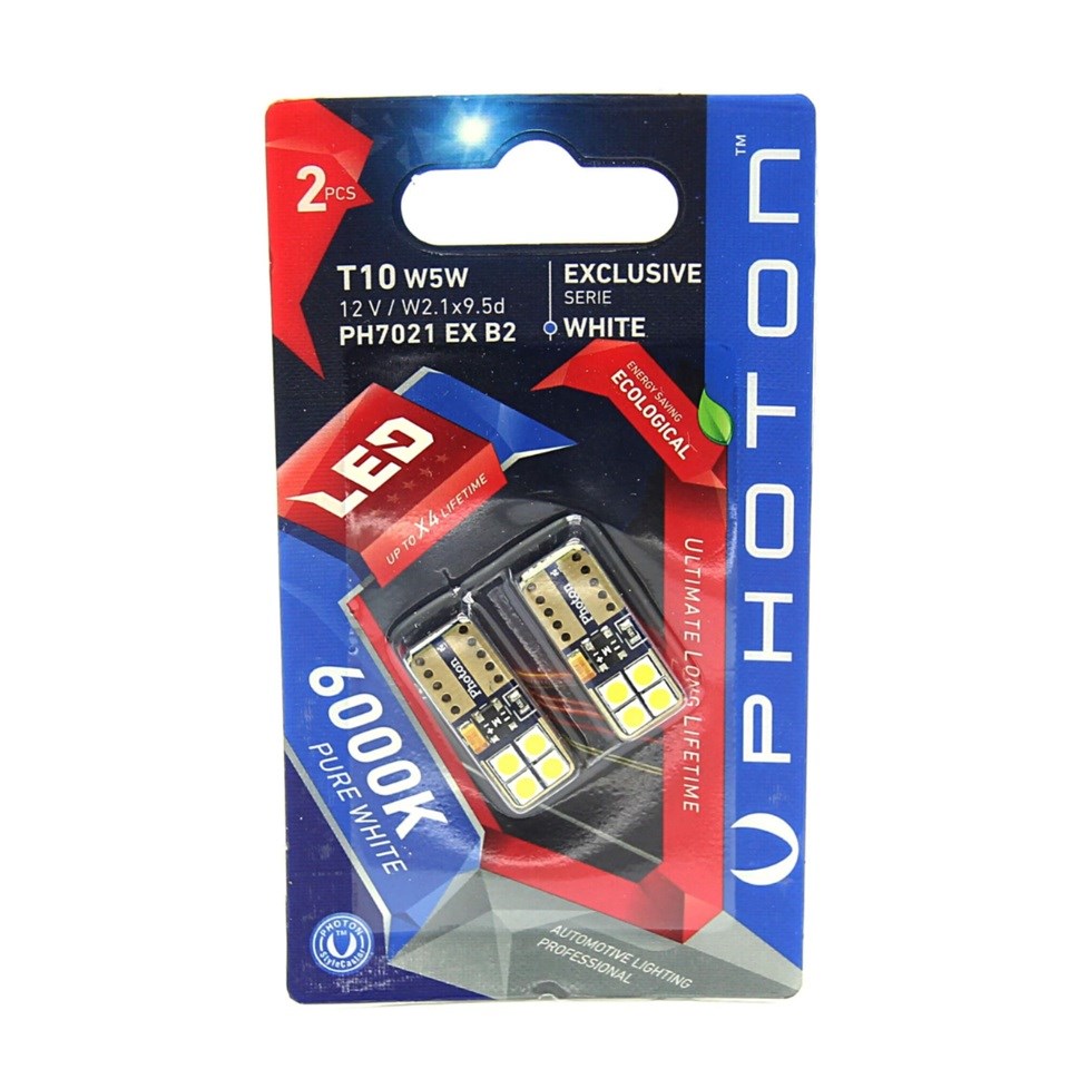 PHOTON 12V DİPSİZ AMPUL T10 (8 LEDLİ) BEYAZ 6000K CANBUS (2 AD)
