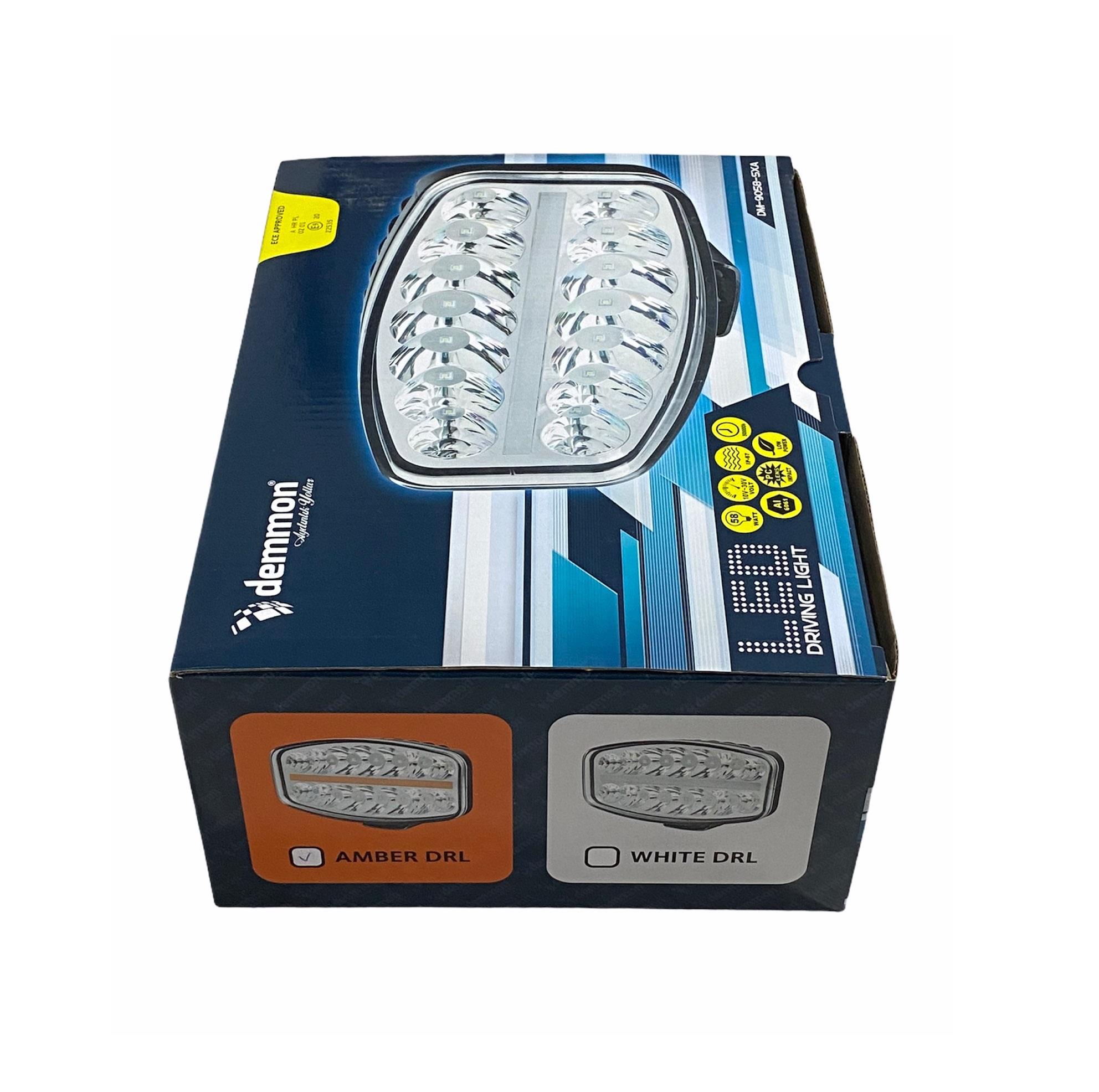 DEMMON 10V-30V GÜNDÜZ SÜRÜŞ LAMBASI (14+10 LEDLİ) (50W+8W) (245*139*91 MM) SARI