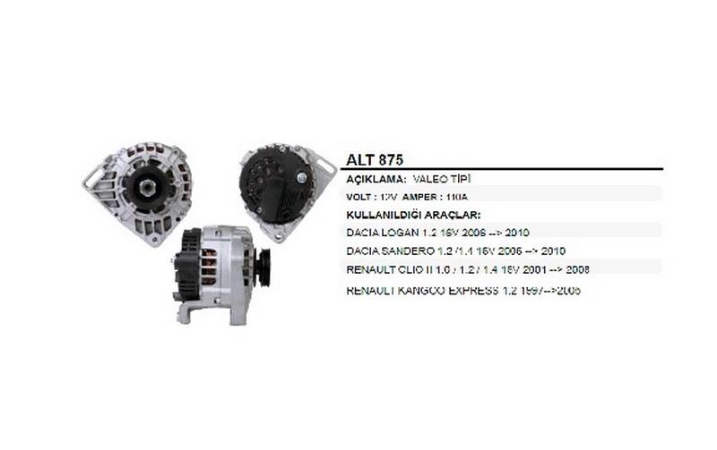 12V ALTERNATÖR DİNAMO 110 A VALEO TİPİ DACIA/RENAULT
