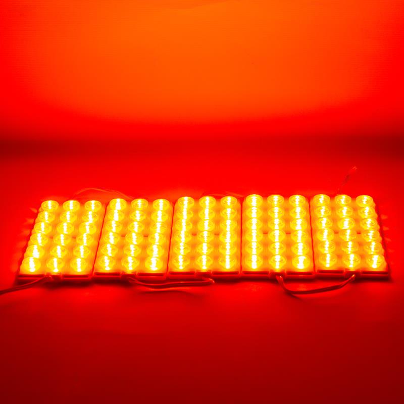 12V MODUL LAMBA 18-LEDLİ (CAMLI) KABLOLU KIRMIZI (137*57 MM)