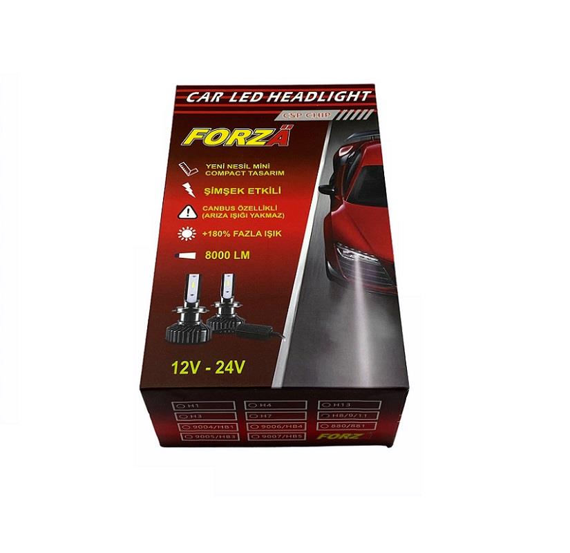 12V-24V H11 CSP LED XENON FAR AMPUL SETİ 55W 6500K 8000 LÜMEN CANBUS