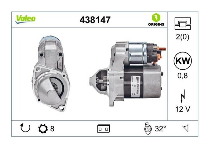 VALEO 12V MARŞ MOTORU 8 DİŞ 0.8 KW MERCEDES A SERİSİ