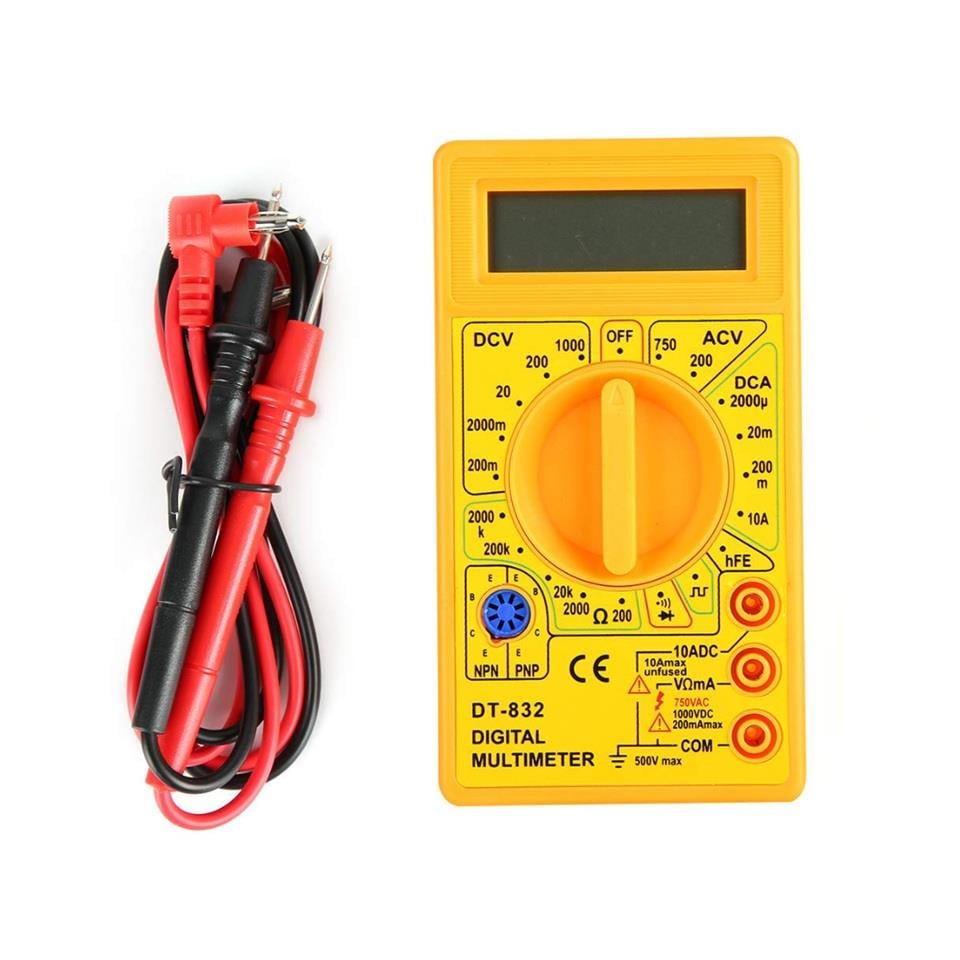 DT-832 DİJİTAL MULTİMETRE (ÖLÇÜ ALETİ) (DC/AC) (SES İKAZLI) (125*70 MM)
