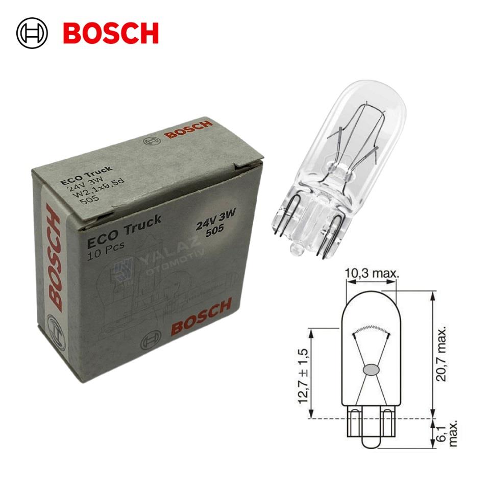 BOSCH 24V DİPSİZ AMPUL T10 3W (10 ADET)