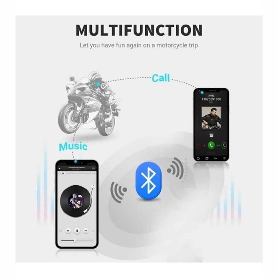 MOTOSIKLET KASK BLUETOOTH KULAKLIK (INTERCOM) (SU GEÇİRMEZ)