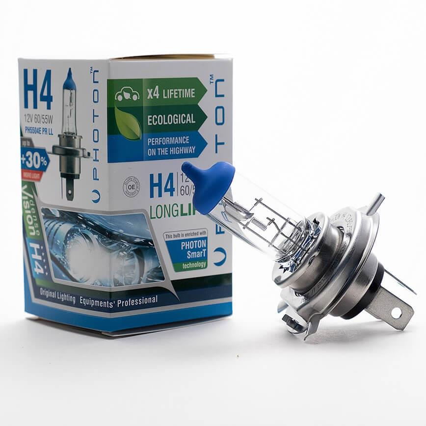 PHOTON 12V H4 AMPUL 60/55W 43T +%30 FAZLA IŞIK LONG LIFE