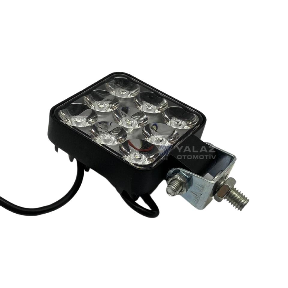 10V-48V OFF-ROAD MOTOSİKLET LAMBA BEYAZ KARE (9 X 3W POWER LEDLİ) (83*83 MM)