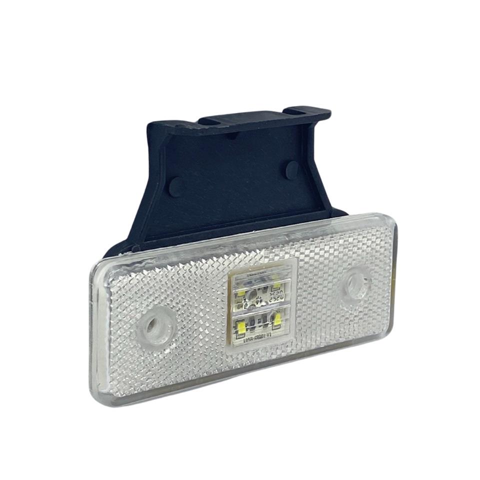 12V YAN PARK LAMBASI DORSE SİDE MARKER BEYAZ (4 LEDLİ) (110*42 MM)