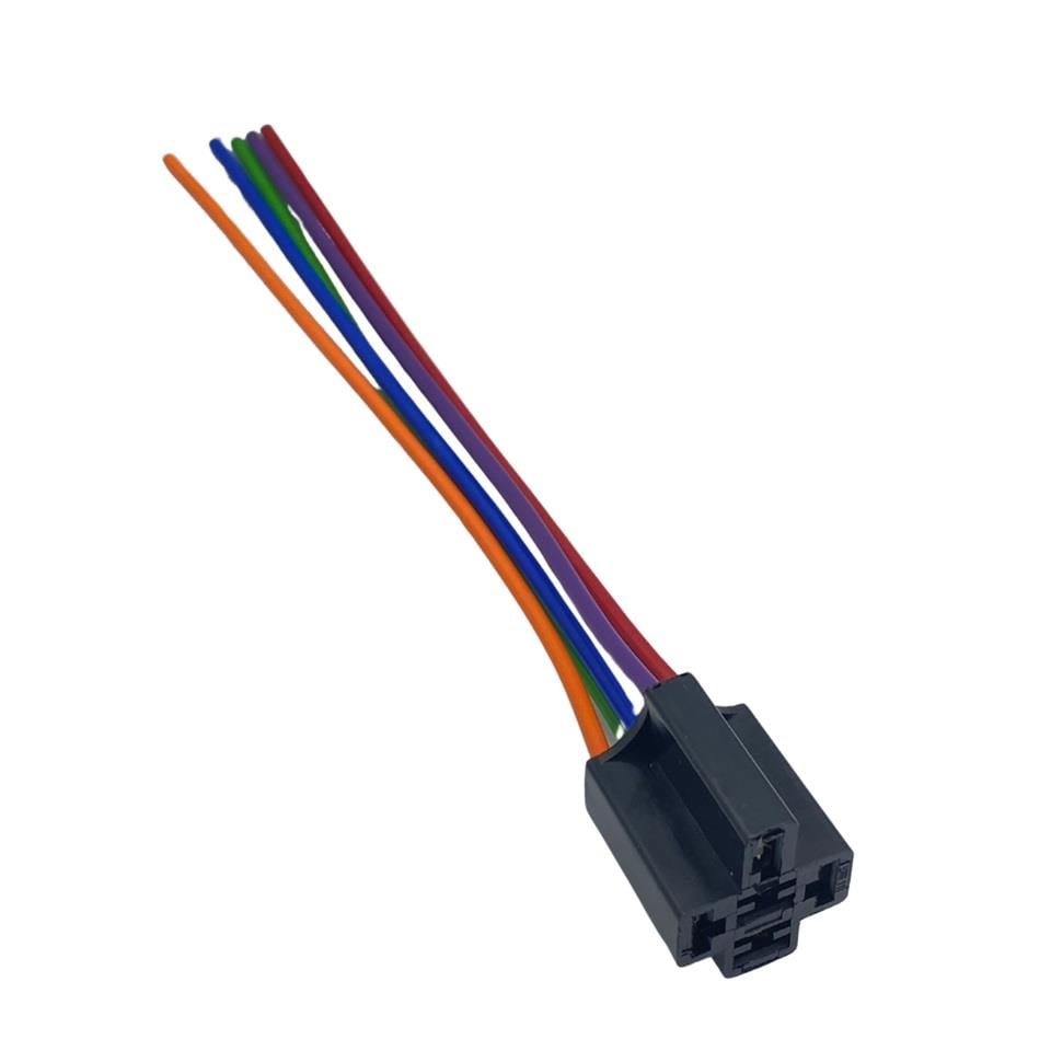 RÖLE SOKETİ (RÖLE YUVASI) 5 UÇLU SİYAH (5 KABLOLU) (1.5 MM KABLOLU)