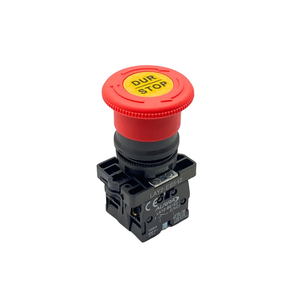 ACİL STOP BUTONU (2NC) (KALICI) (I-0) (40 MM) KIRMIZI