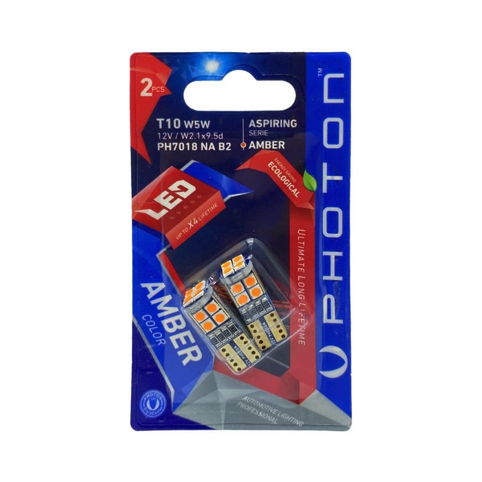 PHOTON 12V DİPSİZ AMPUL T10 12 LEDLİ SARI CANBUS (2 AD)