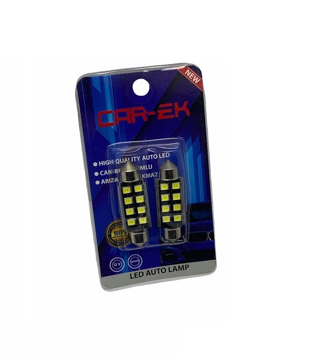 12V SOFİT AMPUL 8 LEDLİ BEYAZ (39 MM) (2 AD)