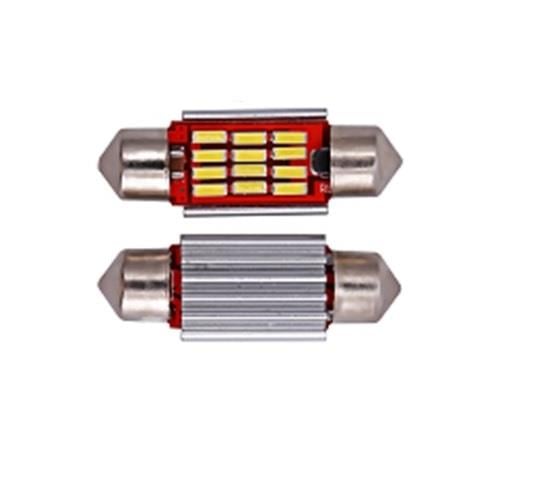 12V SOFİT AMPUL 12 LEDLİ BEYAZ CB (39 MM) (2 AD)