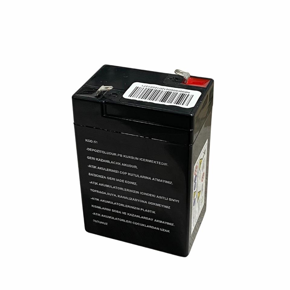 ORBUS 6V 4 AH AKÜ KURU TİP (70*48*101) (0,66 KG)