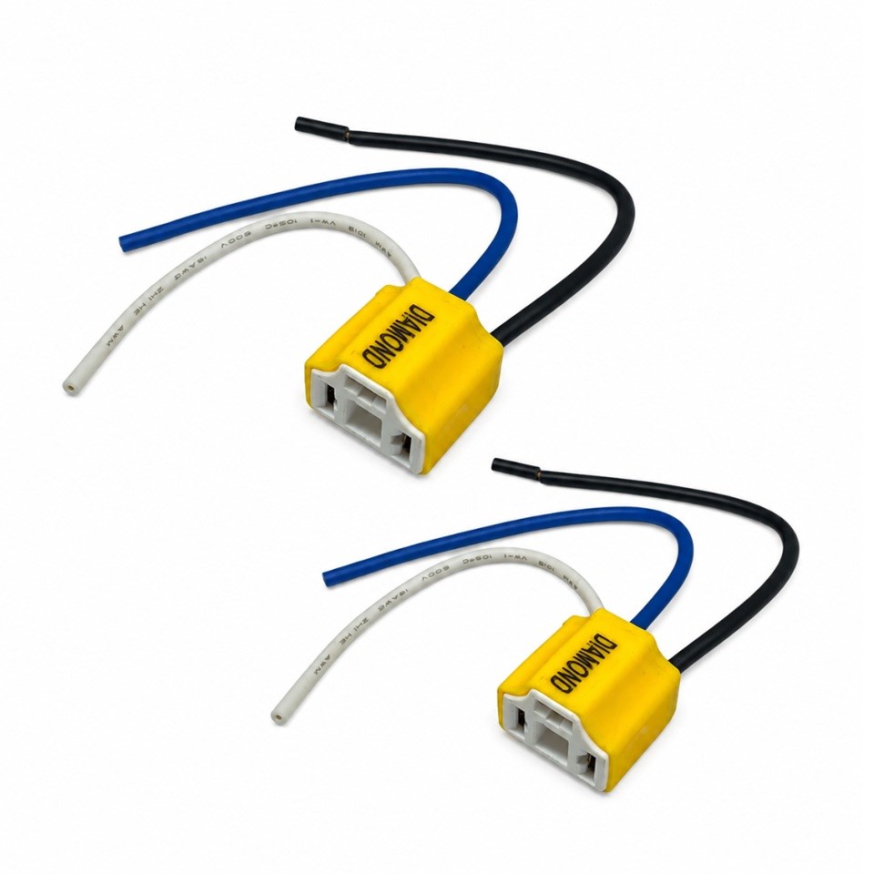 ATOM FAR FİŞİ (H4 AMPUL SOKETİ) (1.5 MM KABLOLU) (YANMAZ PORSELEN) (2 AD)
