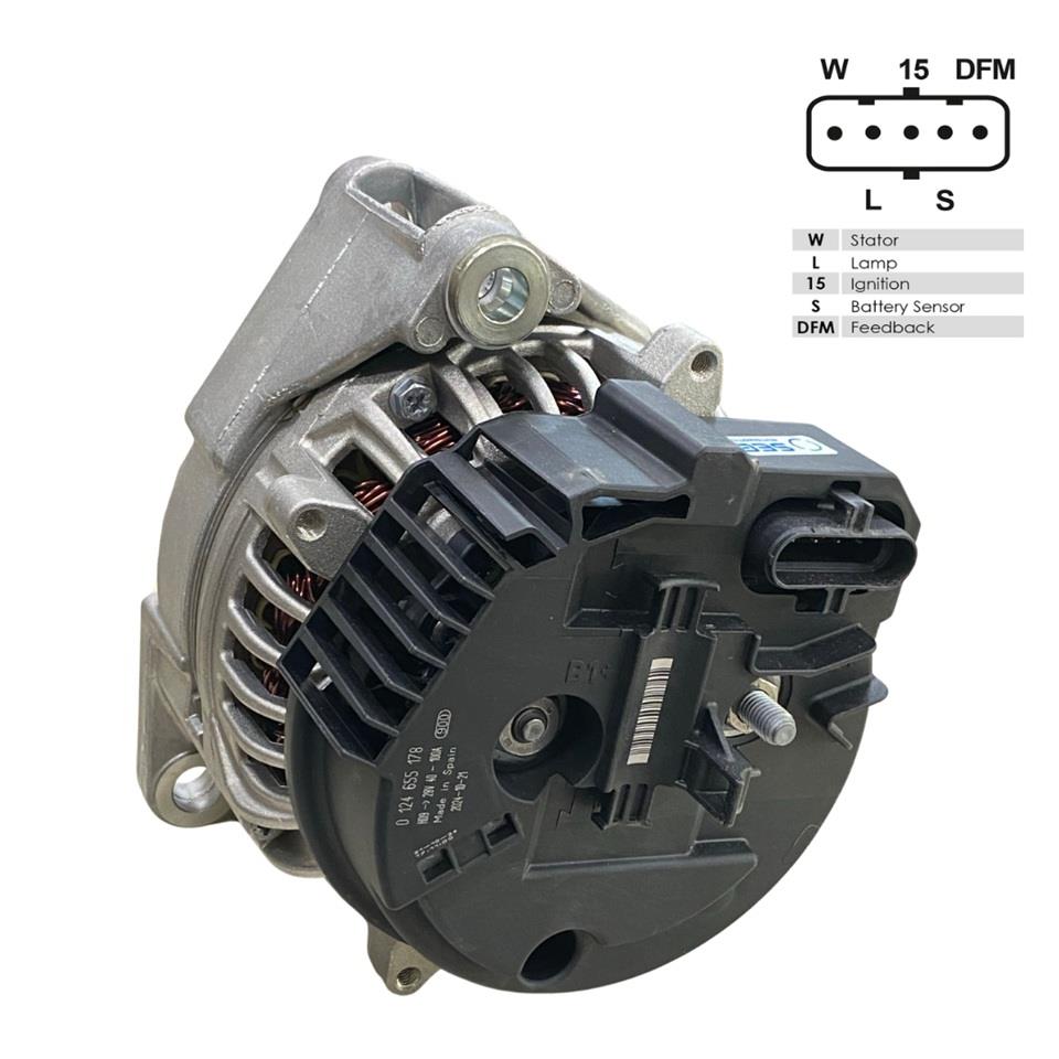 SEG 24V ALTERNATÖR DİNAMO 100 A (5 FİŞ SOKETLİ) (W-L-15-S-DFM) MERCEDES AXOR/VARIO/ACTROS 2003 >