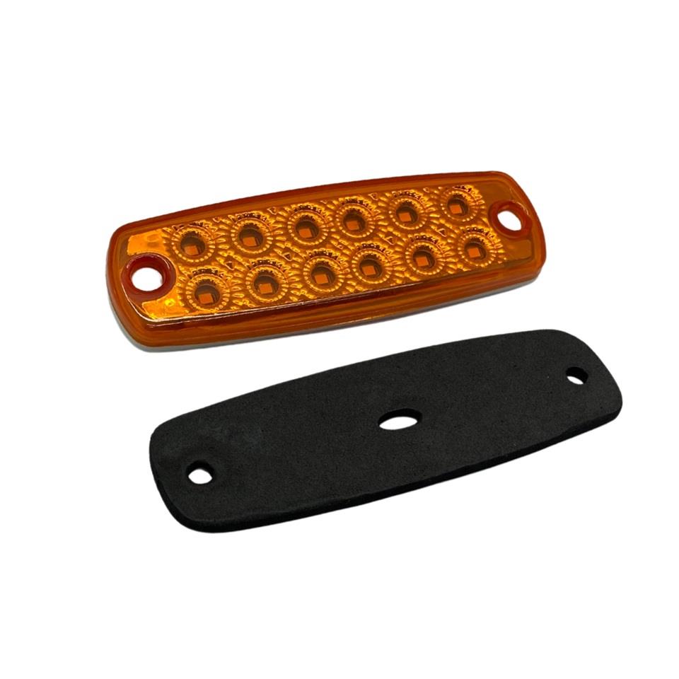 12V-24V İKAZ LAMBASI ÇAKARLI 12-LEDLİ SARI (125*43 MM)