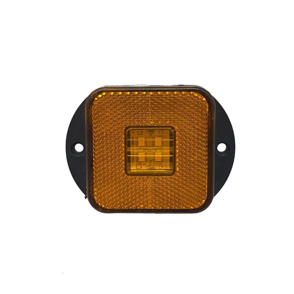 24V YAN SİNYAL LAMBASI DORSE SİDE MARKER SARI (4 LEDLİ) (88*65 MM)