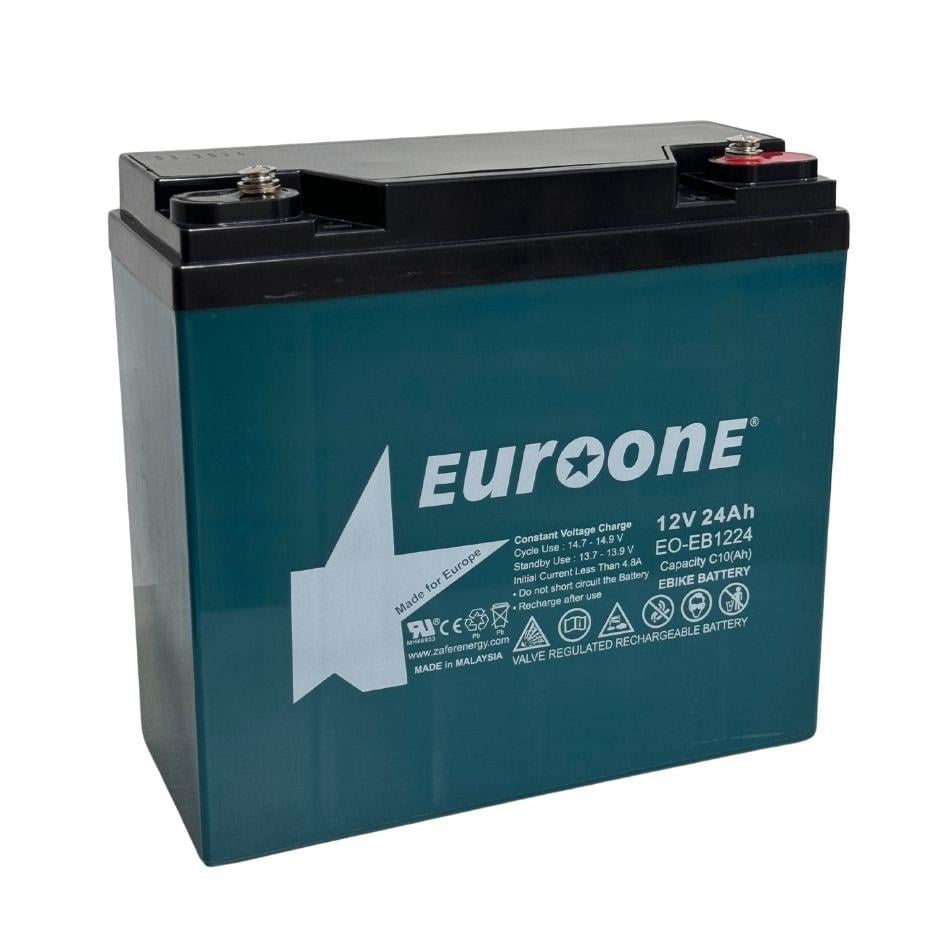 EUROONE 12V 24 AH ELEKTRİKLİ BİSİKLET AKÜSÜ DEEP CYCLE (UZUN ÖMÜRLÜ) (181*77*170) (6.85 KG)