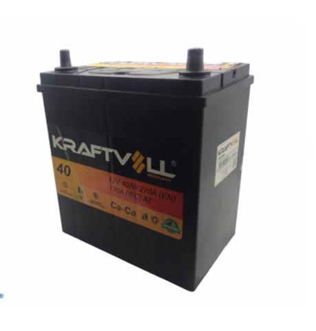 KRAFTVOLL 12V 40 AH AKÜ 270 A (EN) (196*125*222) (İNCE KUTUP DÜZ)