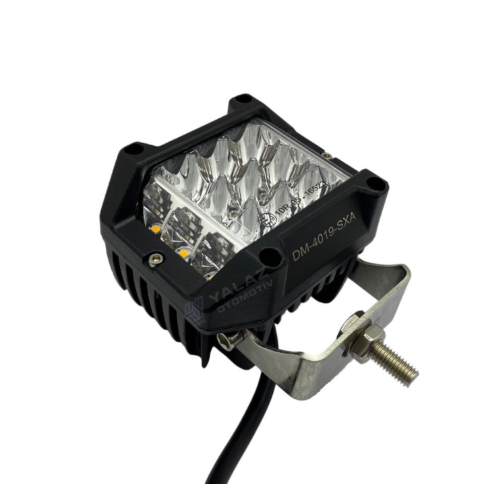9V-36V OFF-ROAD LAMBA (15 LEDLİ) (FONKSİYONLU SARI-BEYAZ ÇAKARLI) (99*97*78 MM)