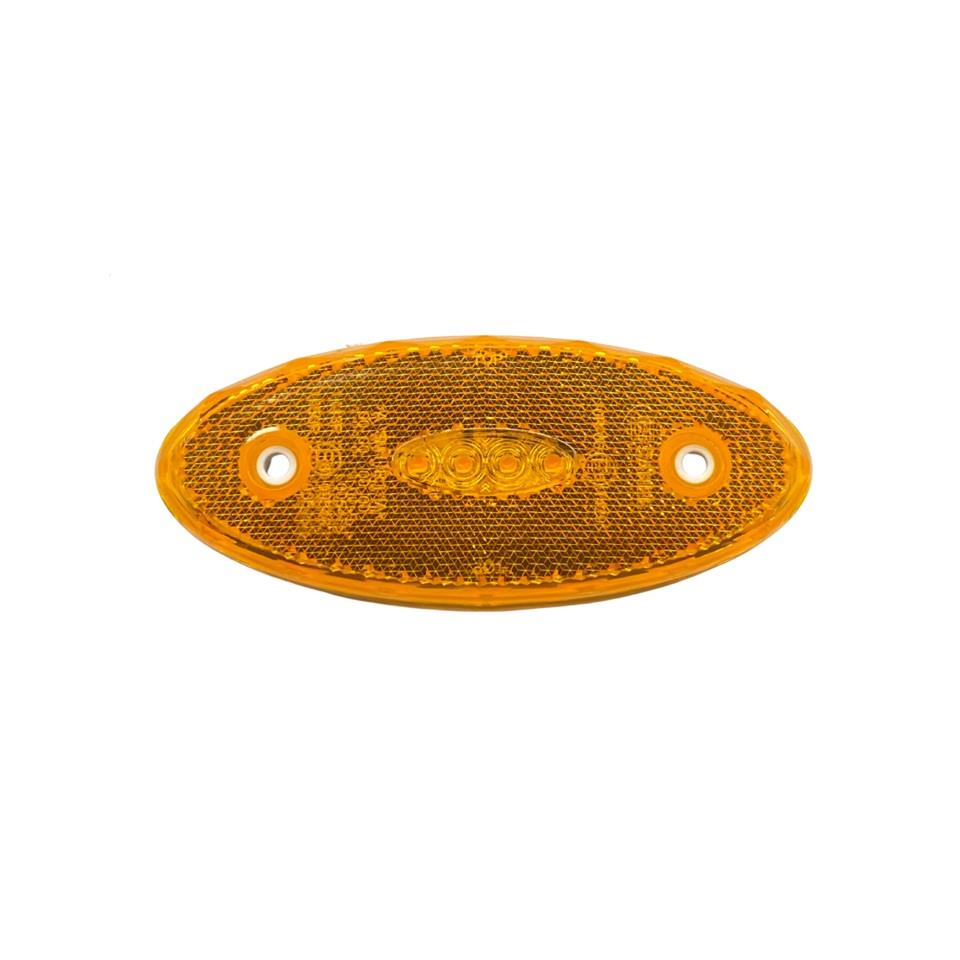 12V-24V YAN SİNYAL LAMBASI DORSE SİDE MARKER SARI OVAL (4 LEDLİ) (120*50 MM)