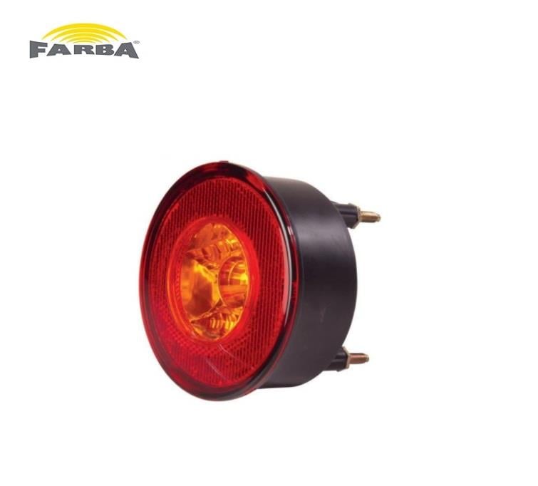 FARBA 24V SİNYAL LAMBASI+REFLEKTÖR (6 LEDLİ) YUVARLAK SARI SOKETLİ (98 MM)