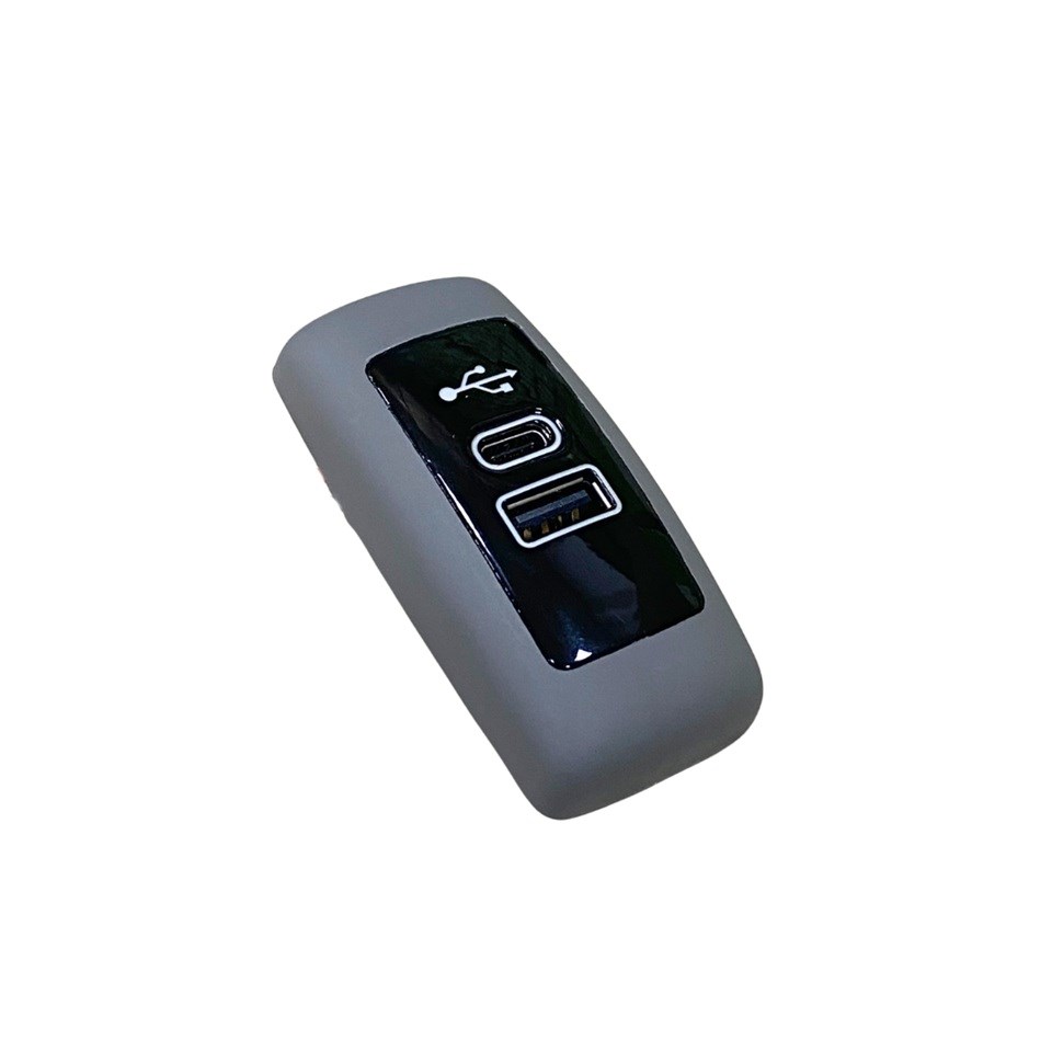 SANEL 12V-24V TELEFON ŞARJ CİHAZI (USB+TYPE-C) (2.1A X 2) (MAVİ LED IŞIK)