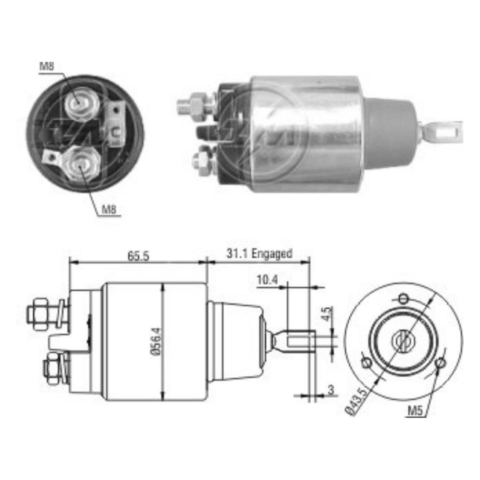 ZM 12V MARŞ OTOMATİĞİ BOSCH TİPİ (SAĞ FİŞLİ) (KÖRÜKLÜ) KHD-LAND ROVER-MAGIRUS