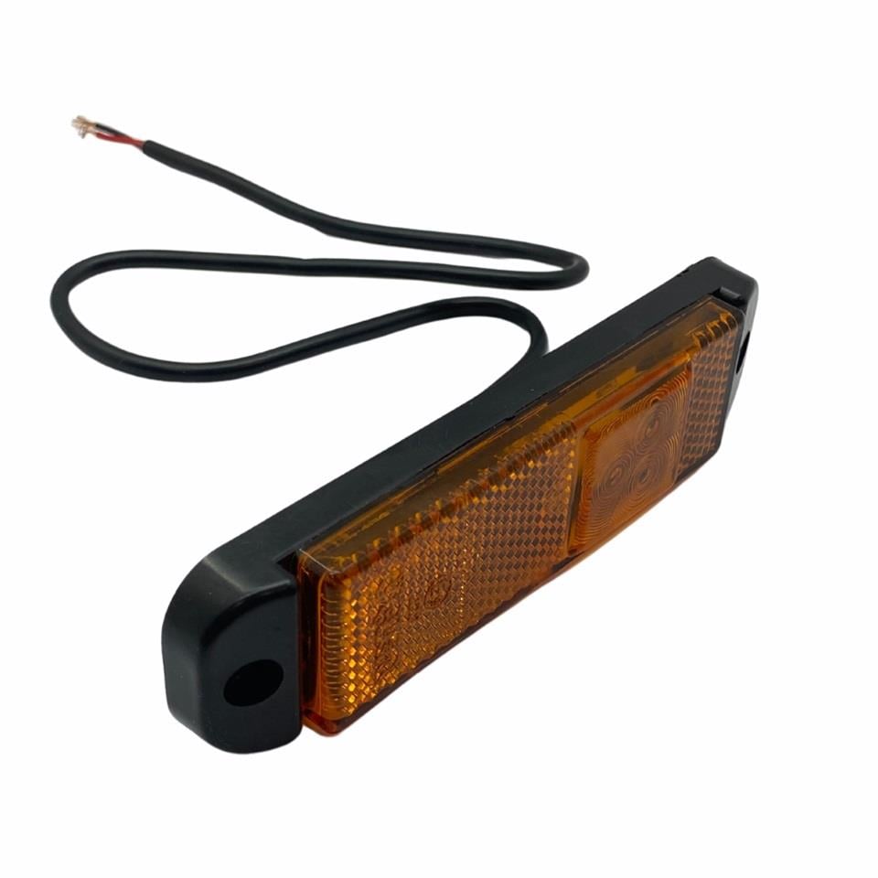 12V-24V YAN SİNYAL LAMBASI (SİDE MARKER) LEDLİ SARI KRONE TİP DORSE (130*32 MM)