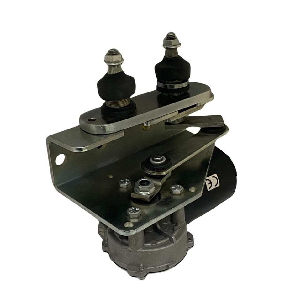 24V SİLECEK MOTORU MEKANİZMALI ÇİFT MİLLİ (M8/M8 CIVATA) (KISA MİL) (DEMİRLİ)
