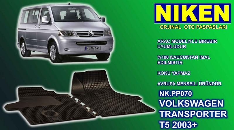 ARAÇ PASPASI KAUÇUK (SİYAH) (2 PARÇA) VW TRANSPORTER 2003 > 