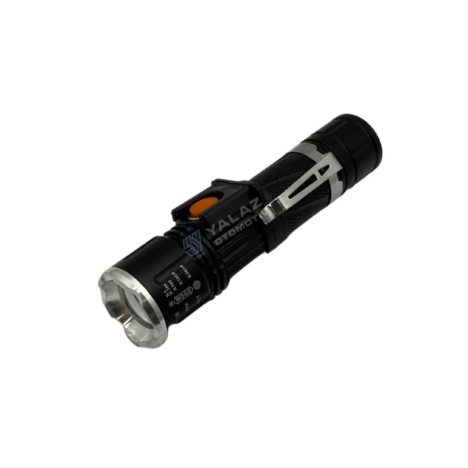 EL FENERİ 5 FONKSİYONLU ULTRA PARLAK IŞIK (MIKNATISLI) (USB ŞARJLI) 