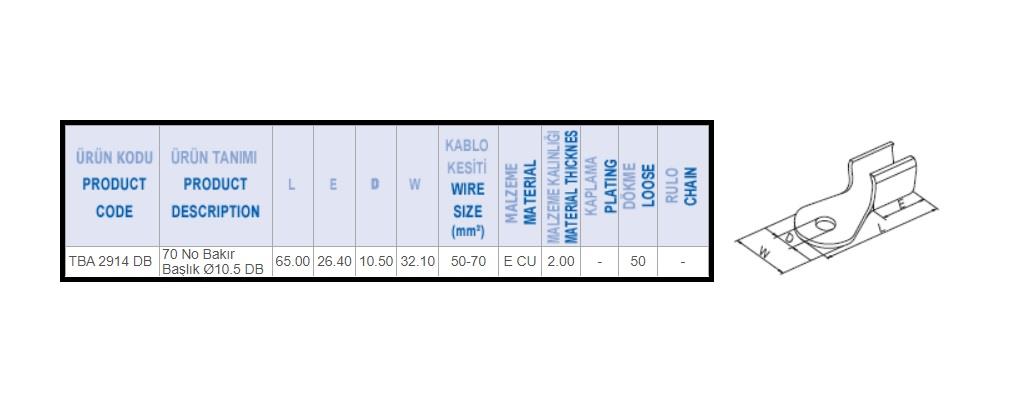 BKR-70 KABLO UCU BAKIR (10.5 MM)