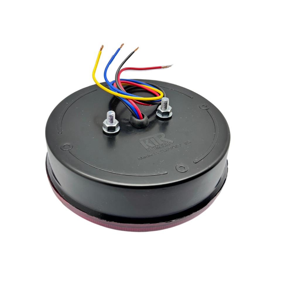 24V STOP LAMBASI YUVARLAK (LEDLİ) (3 FONKSİYONLU) (SARI-KIRMIZI) (140*60 MM)