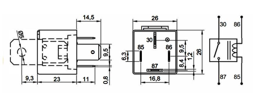 12V RÖLE 4 UÇLU 80 A (70 A TİPİ) (30-85-86-87)