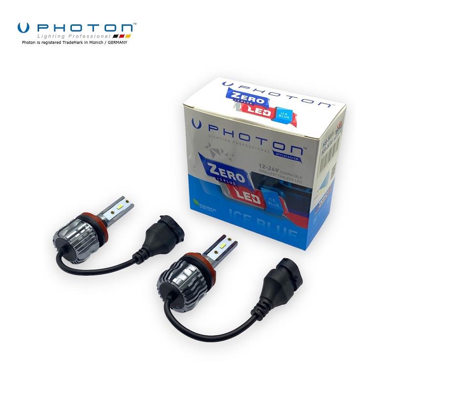 PHOTON 12V-24V H8/H9/H11/H16 CSP LED XENON FAR AMPUL SETİ 10.000K FANSIZ (BUZ MAVİSİ)