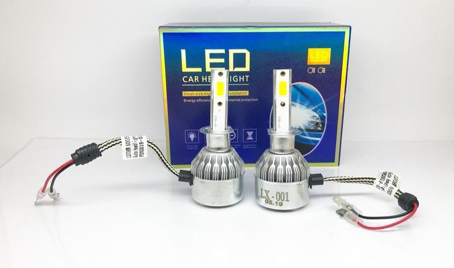 12V H1 LED XENON FAR AMPUL SETİ 6000K 6000 LÜMEN (COB LED)