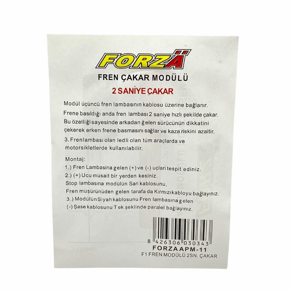 LED FREN ÇAKAR MODÜLÜ F1 (2 SANİYE)