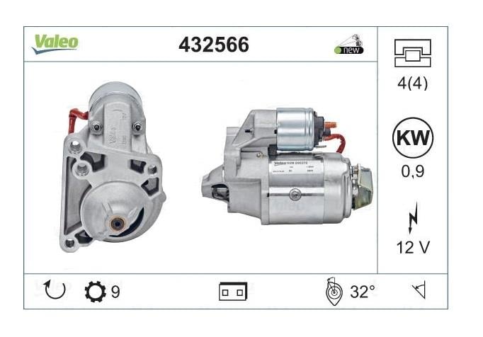 VALEO 12V MARŞ MOTORU 9 DİŞ 1.05 KW RENAULT R9/R11/R19/R21