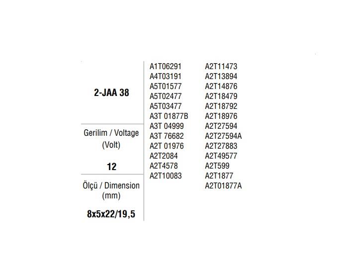 ALTERNATÖR KÖMÜRÜ MITSUBISHI TİPİ (5*8*19.5/22 MM) (2 AD) HYUNDAI-MAZDA-MITSUBISHI-TOYOTA