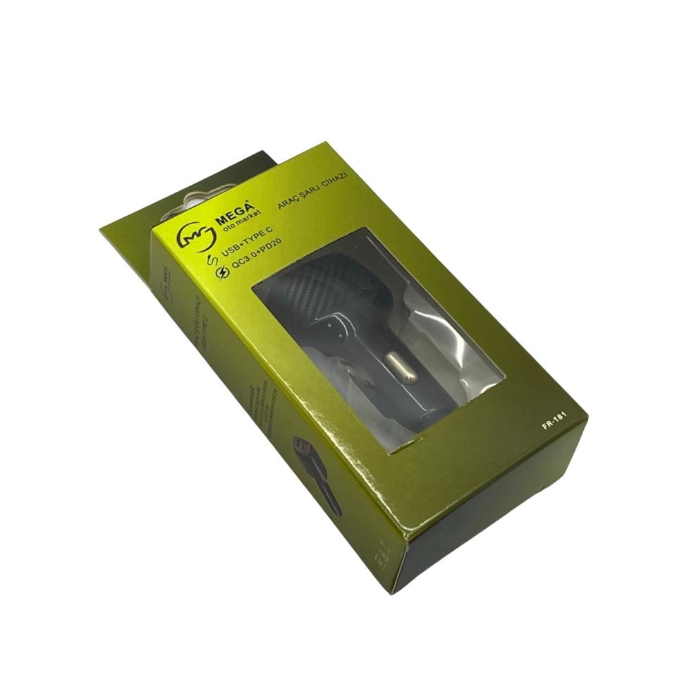 12V-24V TELEFON ŞARJ CİHAZI HIZLI ŞARJ (ÇAKMAK GİRİŞLİ) (USB+TYPE-C) (QC3.0+PD20W)