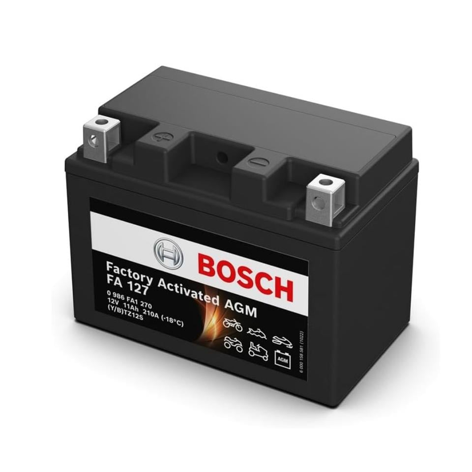 BOSCH 12V 11 AH MOTOSİKLET AKÜSÜ AGM 210 A (EN) (150*87*110) (BTZ12S) (YTZ12S) (FA127)