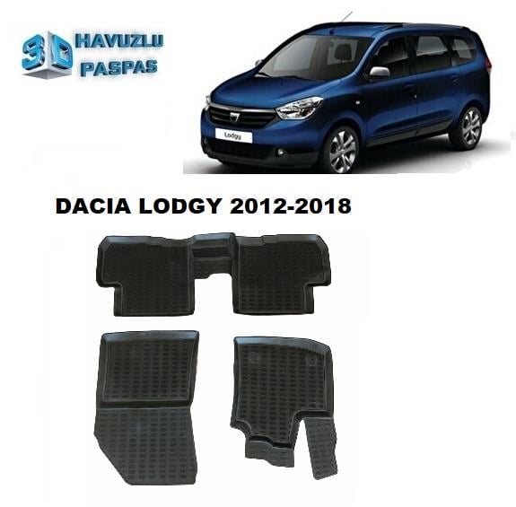 3D ARAÇ PASPASI (SİYAH) (4 PARÇA) DACIA LODGY 2012-2018